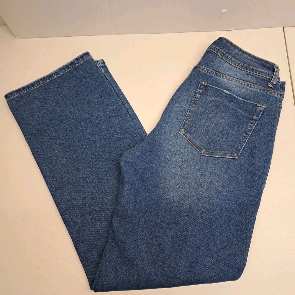 Flamingals Women's L Wide Leg Blue Jeans New*